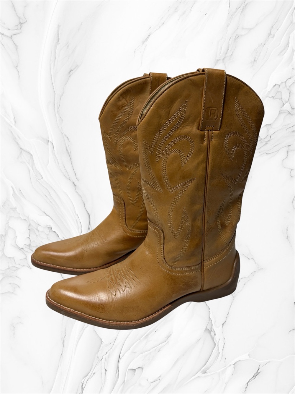 Kenneth Cole Reaction Women's Tan Leather Western Boots size 8